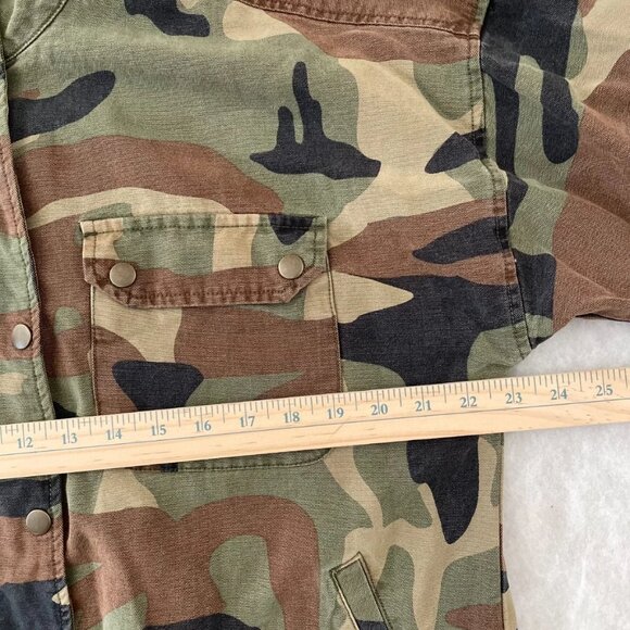 Lucky Brand Womens Green 3/4 Sleeve Regular Fit Camo Army Jacket Size Large - Picture 6 of 9